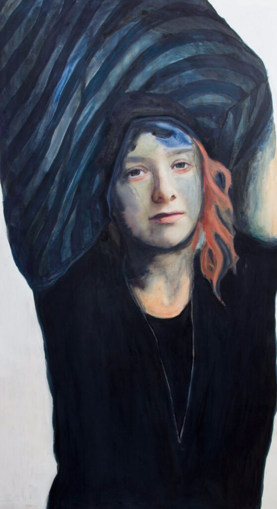 Julia Schwarz 2015 Emelie 115 cm x 65 cm Watercolor on canvas SOLD