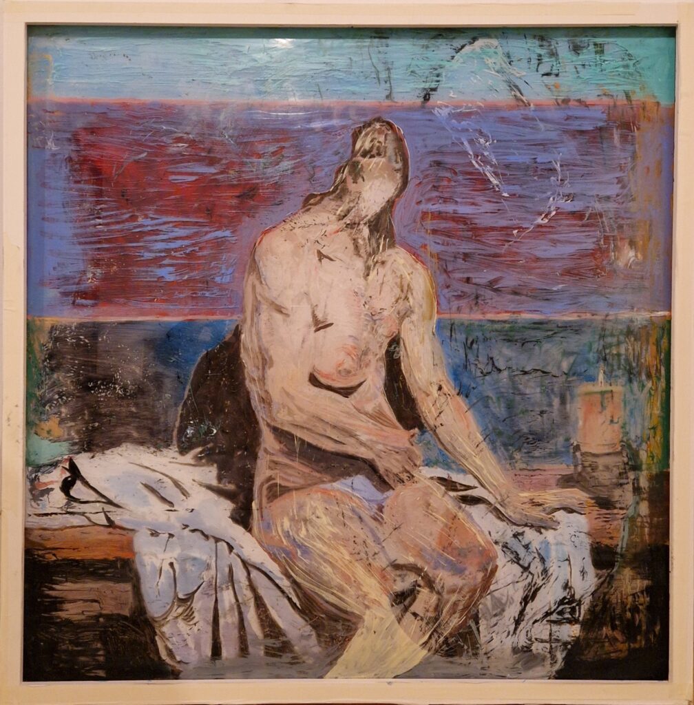 Julia Schwarz 2024 The man without a face 97 cm x 96 cm Oil on glass